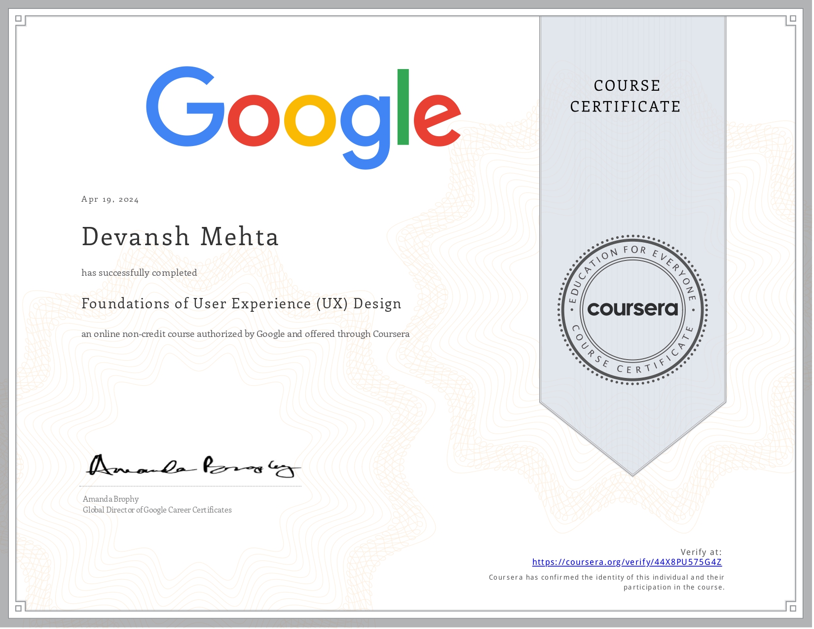 User Experience (UX) Design Certificate